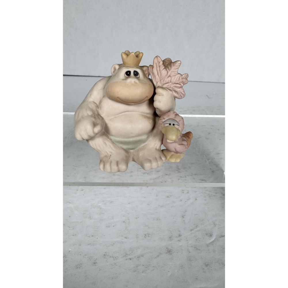Enesco To My Favorite Fan Ape Figurine Crown Leaf Duck 1997 SB